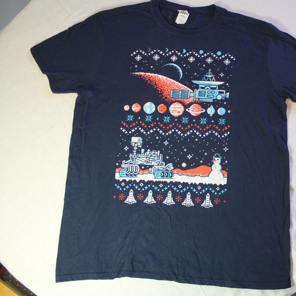 Lootcrate xmas space shirt large dark blue - Picture 3 of 4